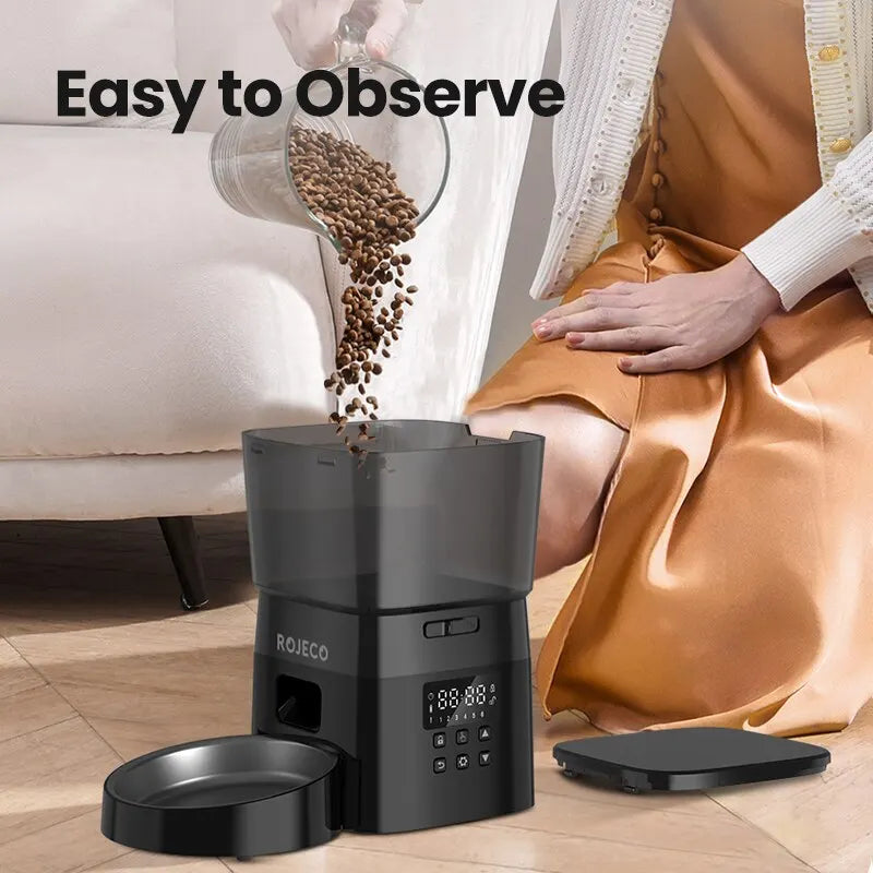 Automatic Pet Feeder Button Version Auto Cat and Dog Food Dispenser