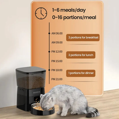 Automatic Pet Feeder Button Version Auto Cat and Dog Food Dispenser