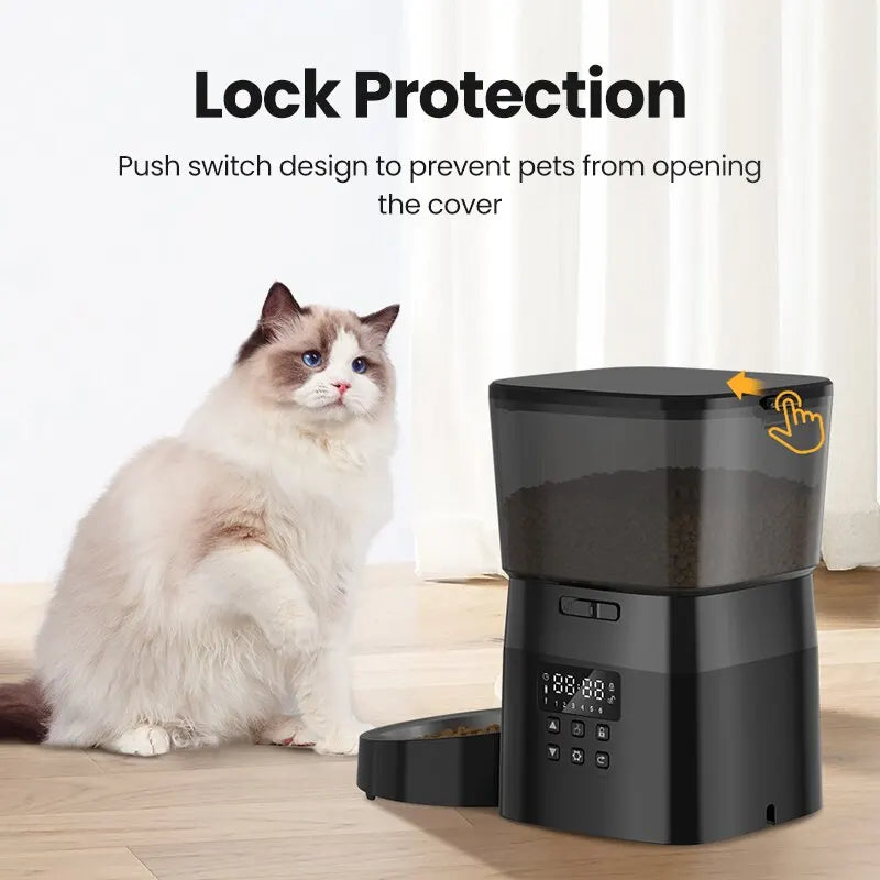Automatic Pet Feeder Button Version Auto Cat and Dog Food Dispenser