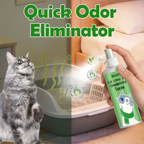 Cat Litter Deodorizing Spray - Multi-Purpose Deodorizer for Cats and Litter Boxes, Powerfully Removes Urine, Feces, and Training Pad Odors, Suitable for Cat Nests, Kitchens, Carpets, and Other Areas, Quickly Eliminates Odors