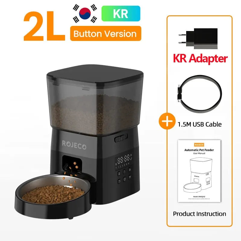 Automatic Pet Feeder Button Version Auto Cat and Dog Food Dispenser