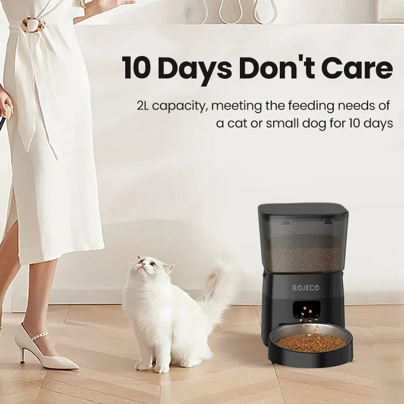 Automatic Pet Feeder Button Version Auto Cat and Dog Food Dispenser