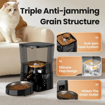 Automatic Pet Feeder Button Version Auto Cat and Dog Food Dispenser