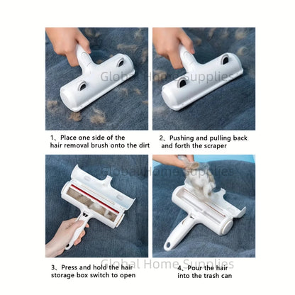 Cat Hair Remover Brush Large Pet Fluff Roller Portable Washable Cat Dog Lint Furniture Sofa Cleaning Tool Reusable Self-cleaning