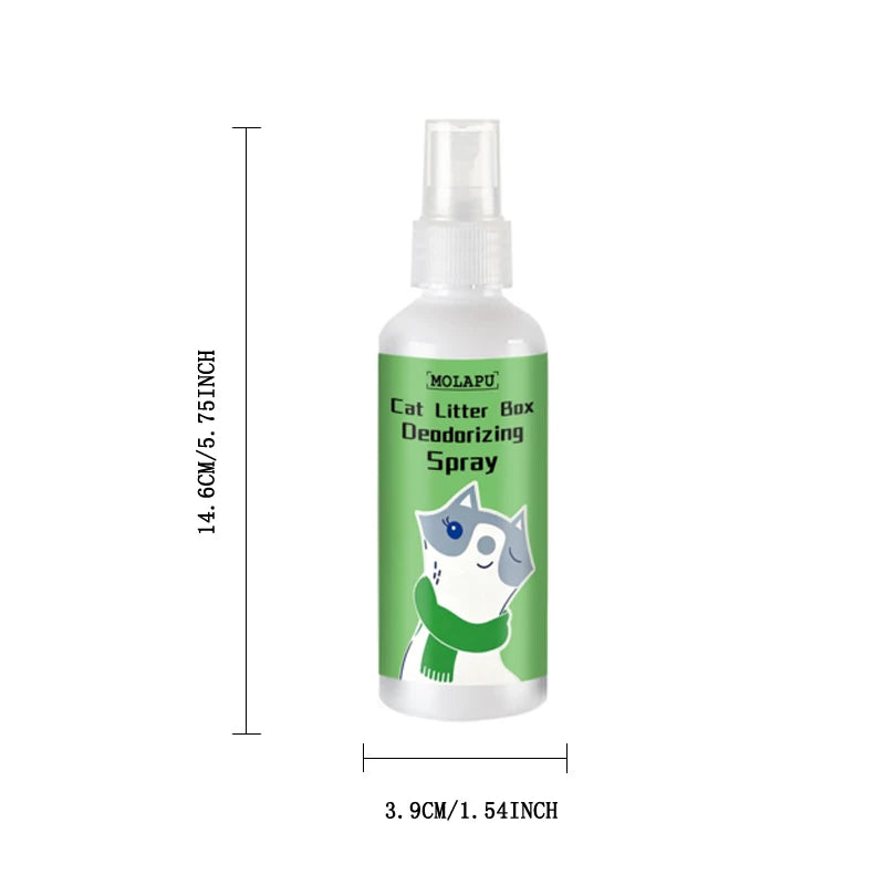 Cat Litter Deodorizing Spray - Multi-Purpose Deodorizer for Cats and Litter Boxes, Powerfully Removes Urine, Feces, and Training Pad Odors, Suitable for Cat Nests, Kitchens, Carpets, and Other Areas, Quickly Eliminates Odors